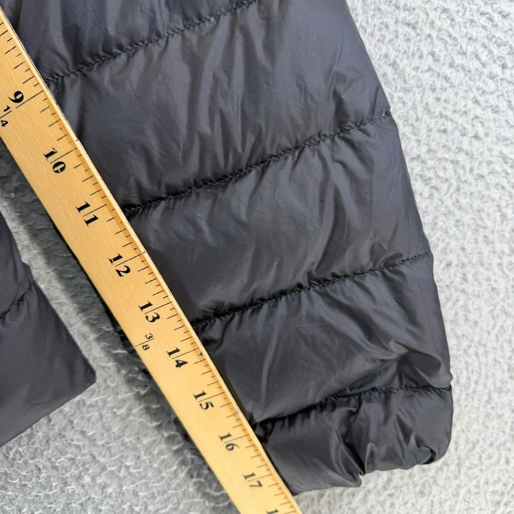 Eddie Bauer EB650 Down Puffer Jacket Womens Large Black Full Zip Quilted READ